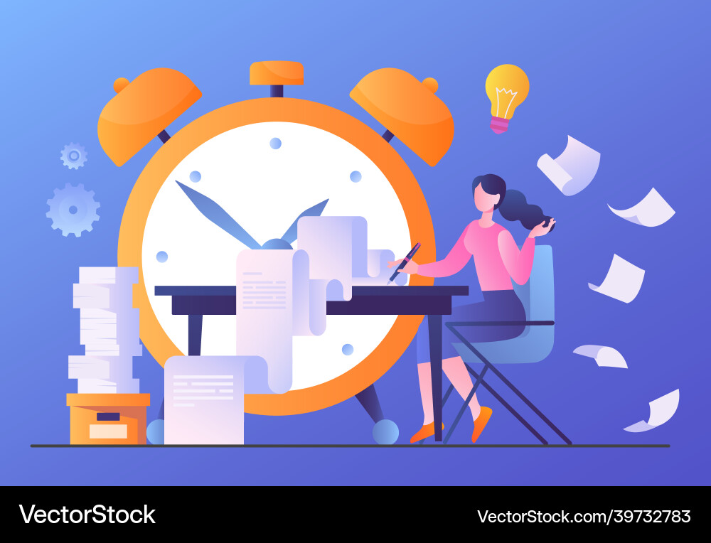 Concept of time management Concept of time management vector image