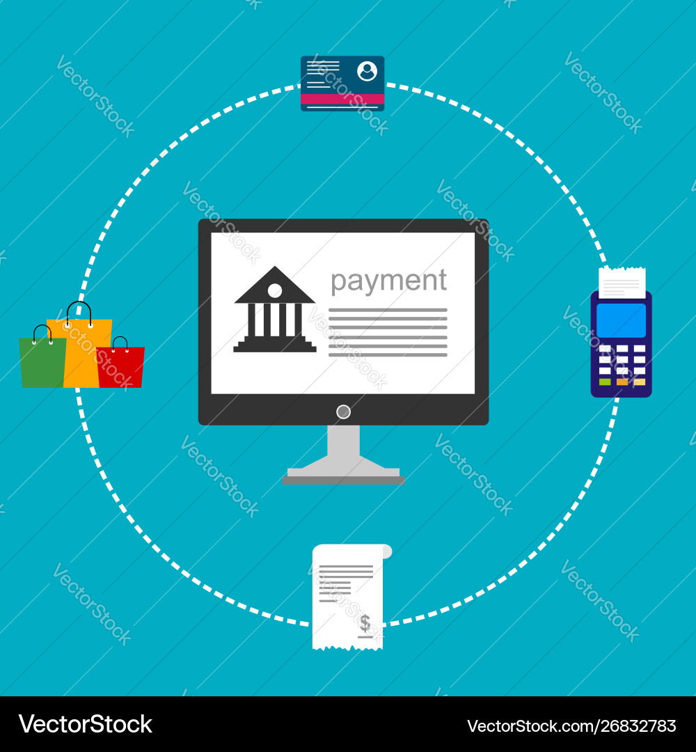 Concept online and mobile payments for web page Concept online and mobile payments for web page vector image