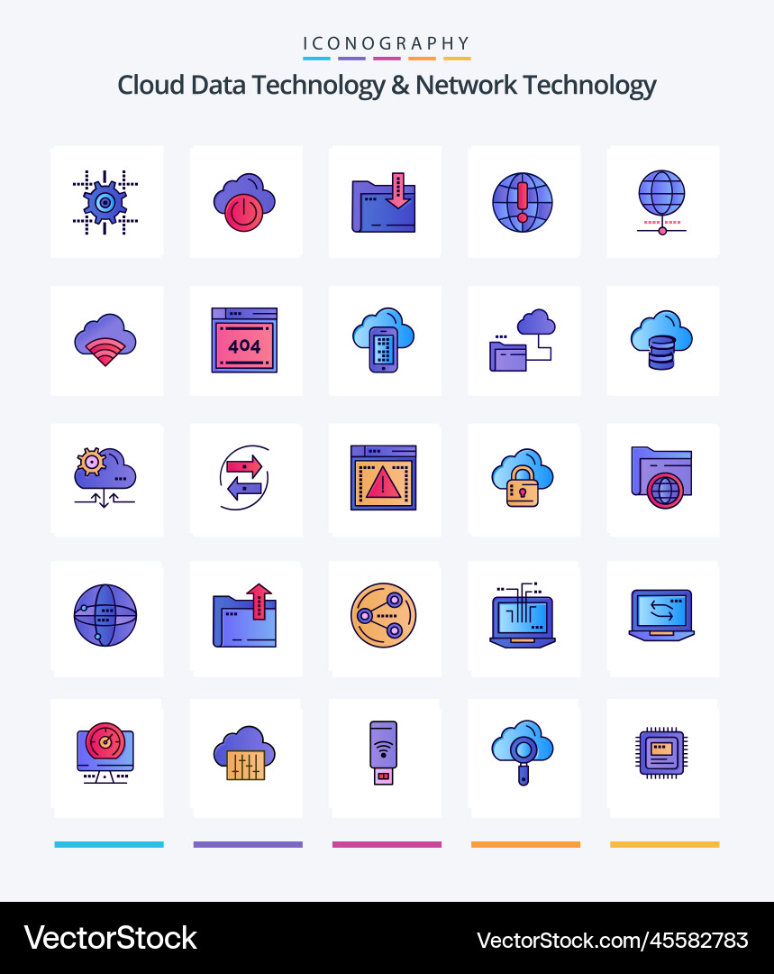 Creative cloud data technology and network vector image