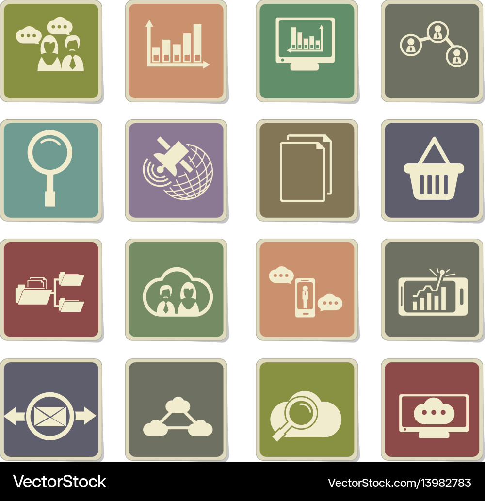 Data analytic icon set Vector Image