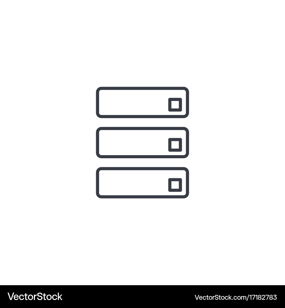 Data center server thin line icon linear vector image