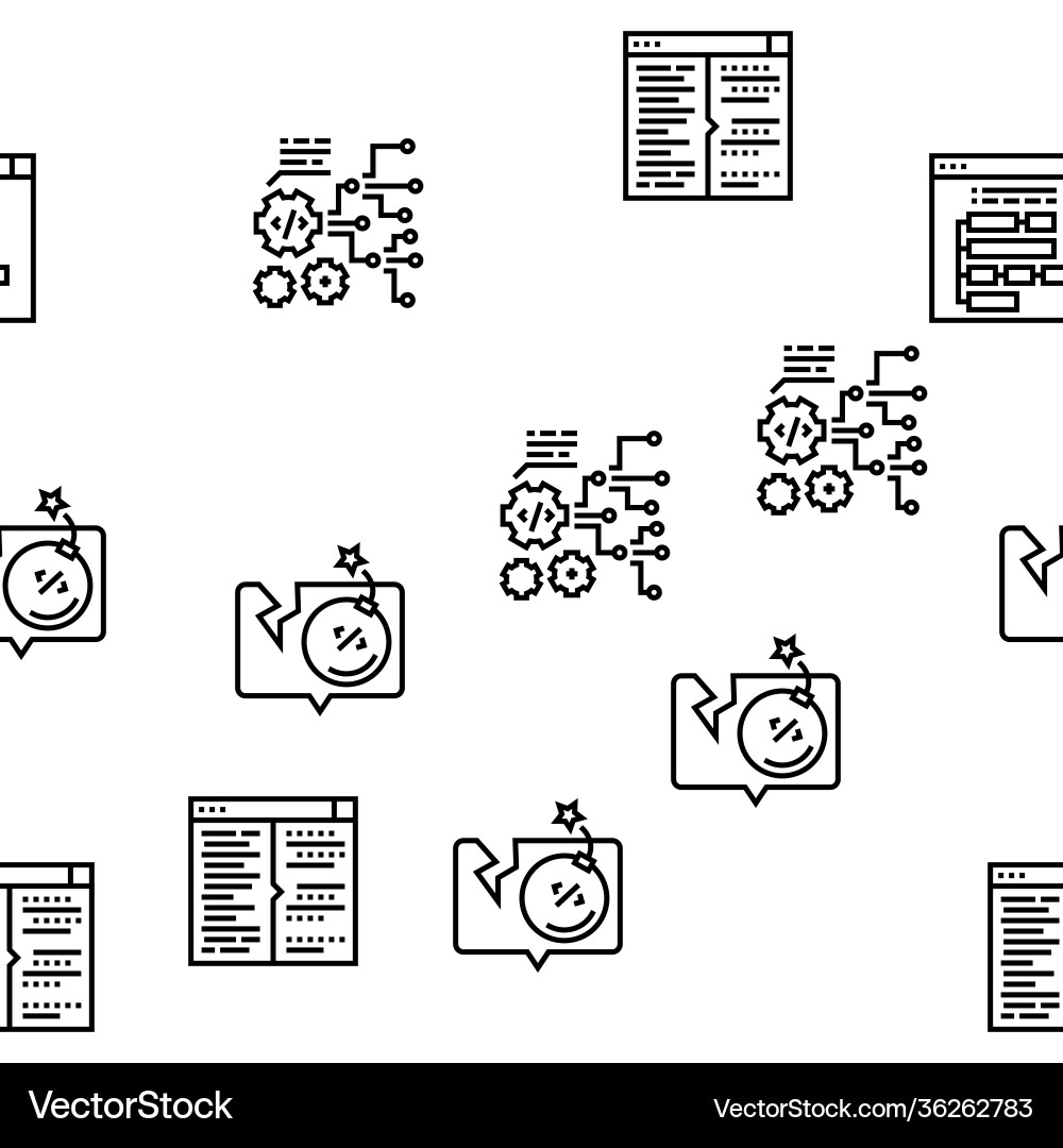 Dev code occupation seamless pattern vector image