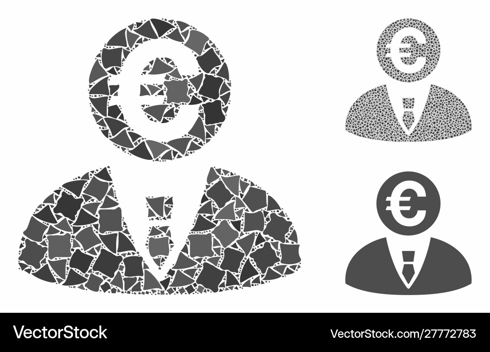Euro banker composition icon tuberous elements Euro banker composition icon tuberous elements vector image