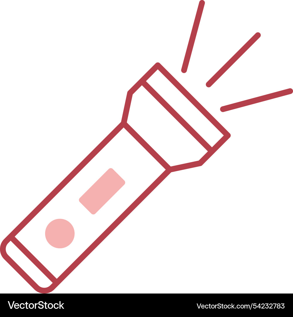 Flashlight line fill icon Vector Image