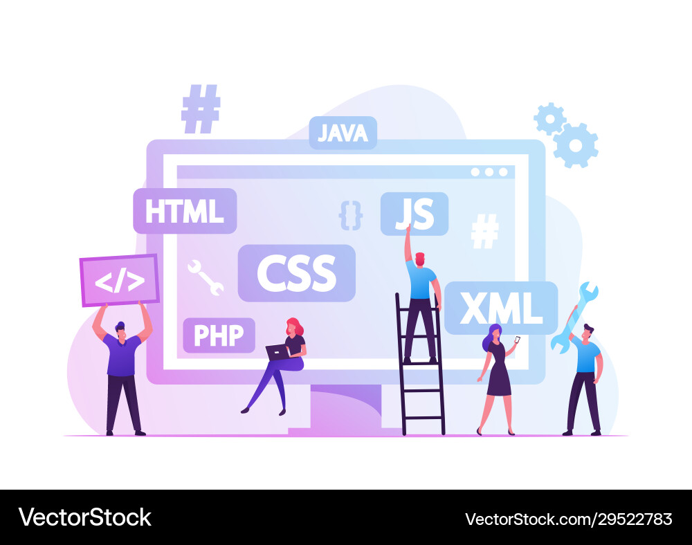 Front End Development Team vector image