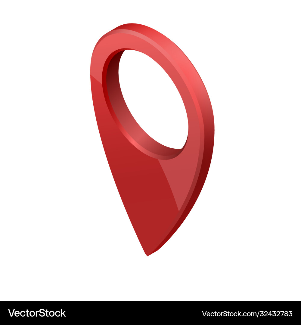 Glossy red realistic modern map pointer Glossy red realistic modern map pointer vector image