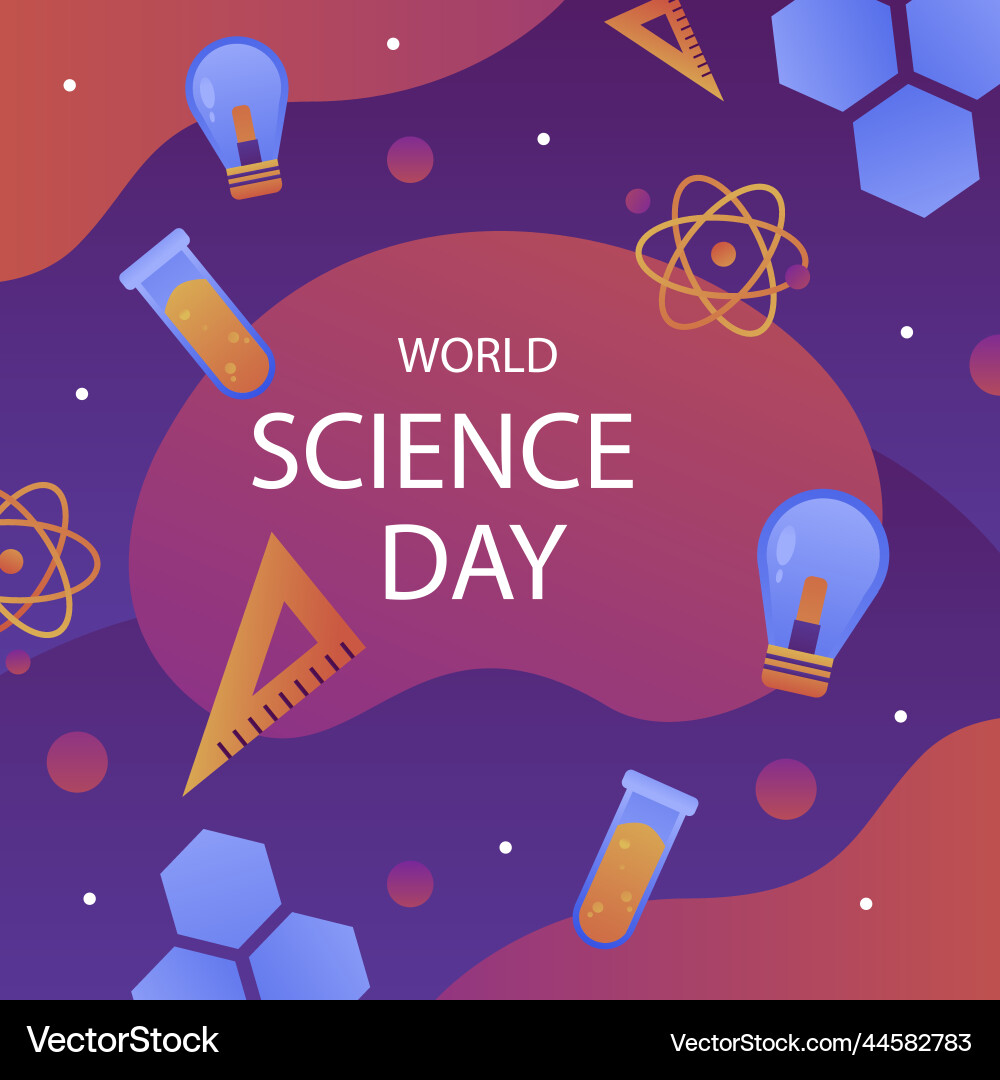 Gradient world science day Gradient world science day Vector Image