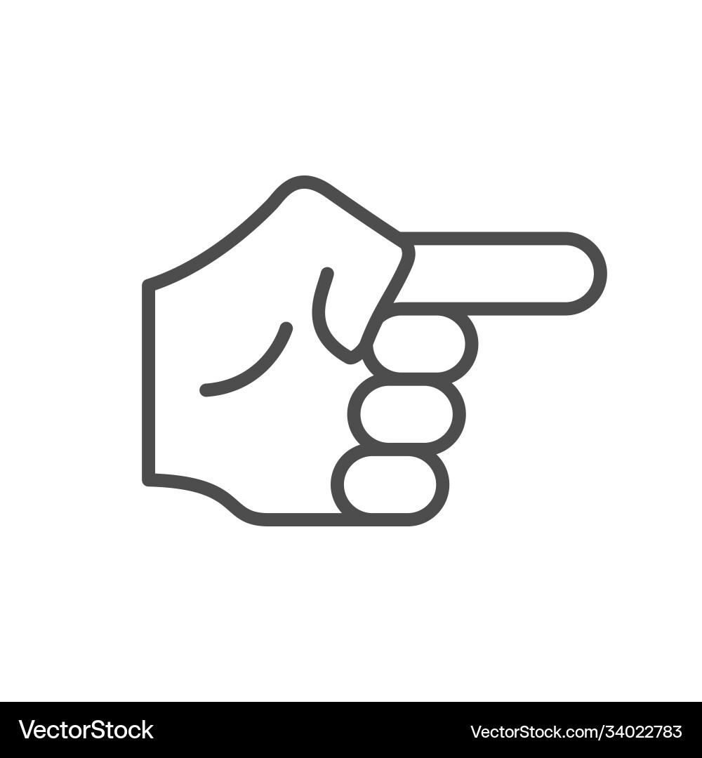 Hand pointer line outline icon vector image