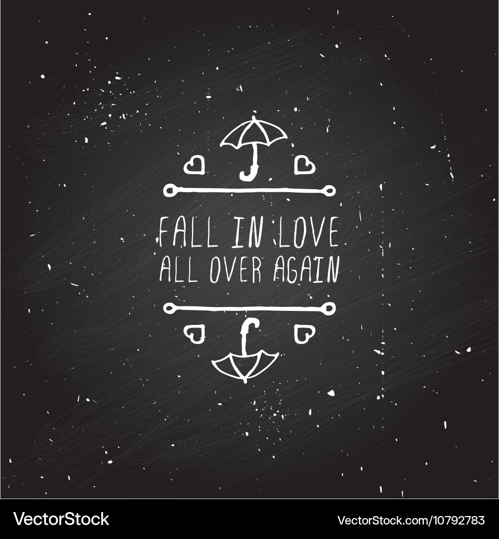 Handdrawn autumn element with text vector image