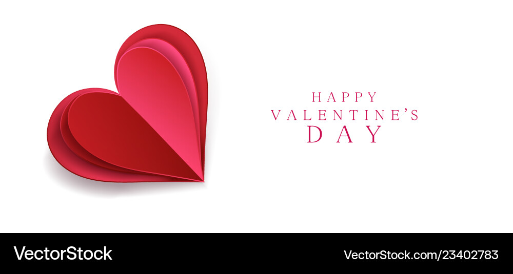 Holiday card for valentines day with heart cut Holiday card for valentines day with heart cut vector image