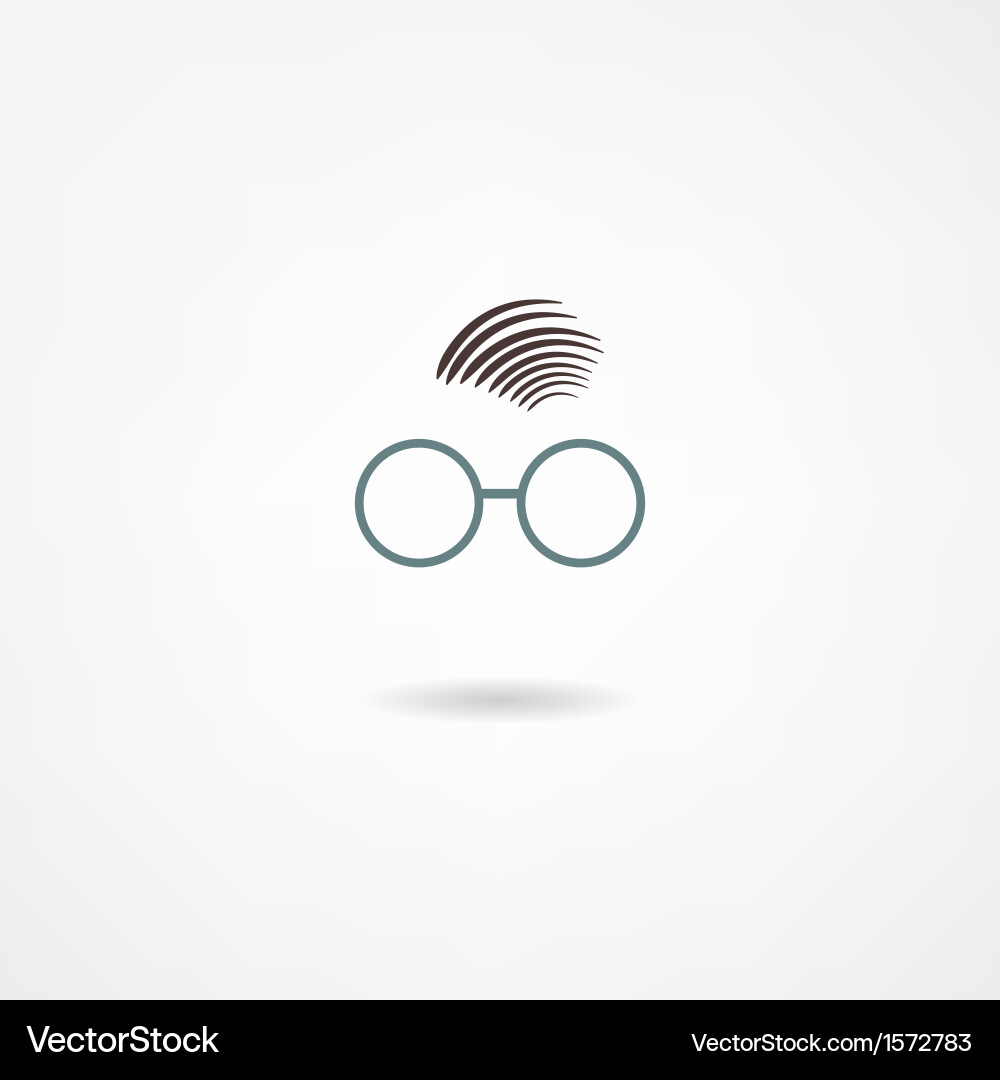 Man with Glasses Icon - Retro Style vector image