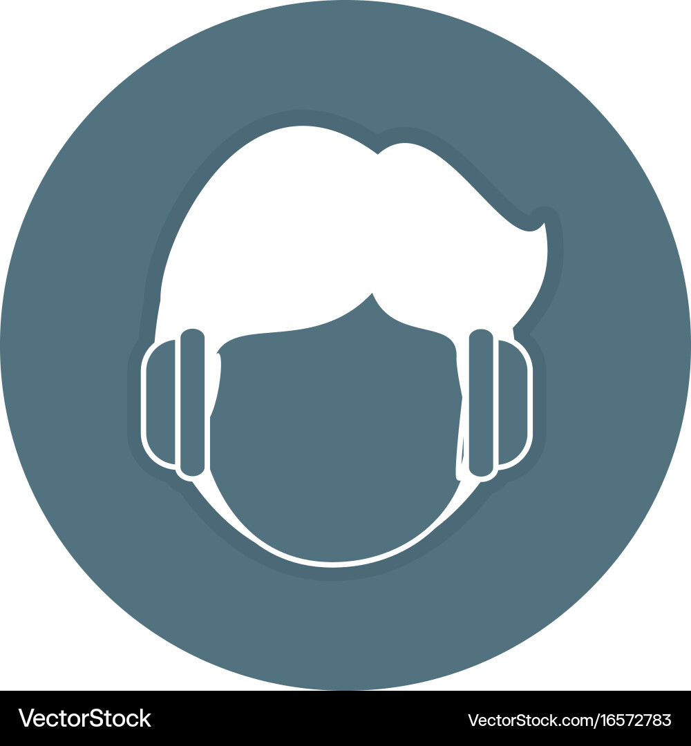 Man with headphones avatar character vector image