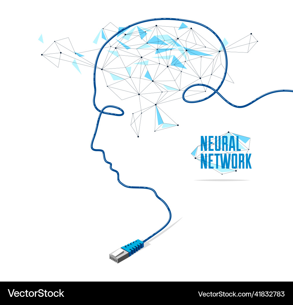 Neural network artificial intelligence concept Neural network artificial intelligence concept vector image