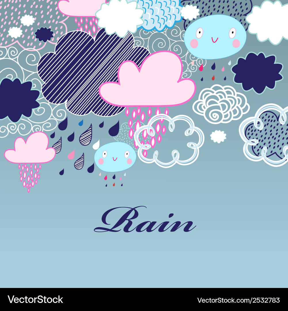 Pattern of clouds and rain vector image