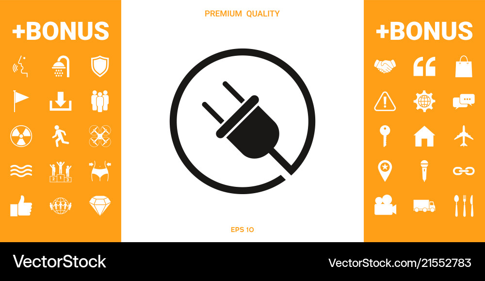Plug in round icon Vector Image