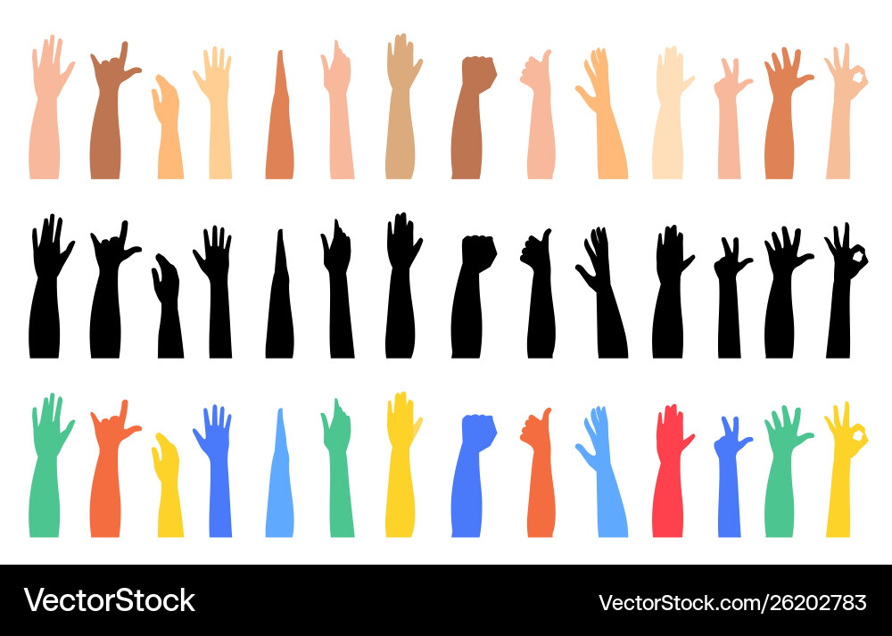Raised Hands - Gesture of Support Vector Image