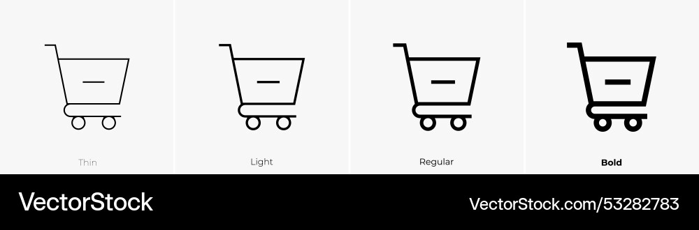 Remove from cart icon thin light regular and bold vector image