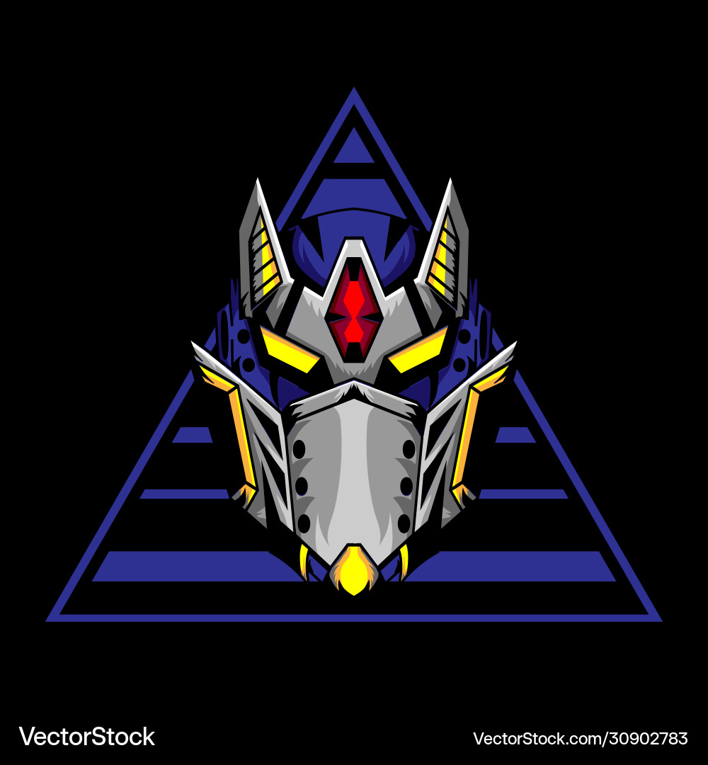 Robot head with diagonal background vector image