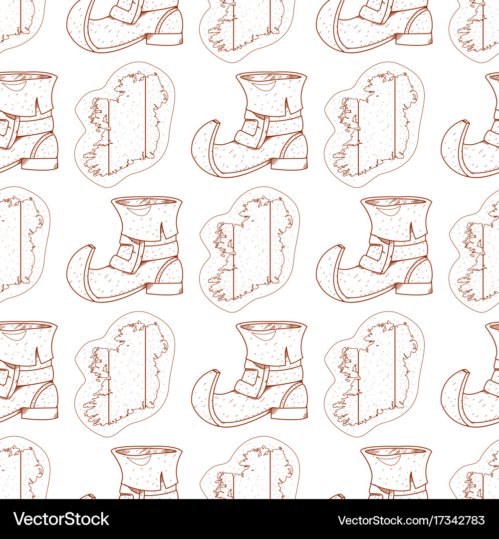 Seamless pattern with contour map and ireland vector image