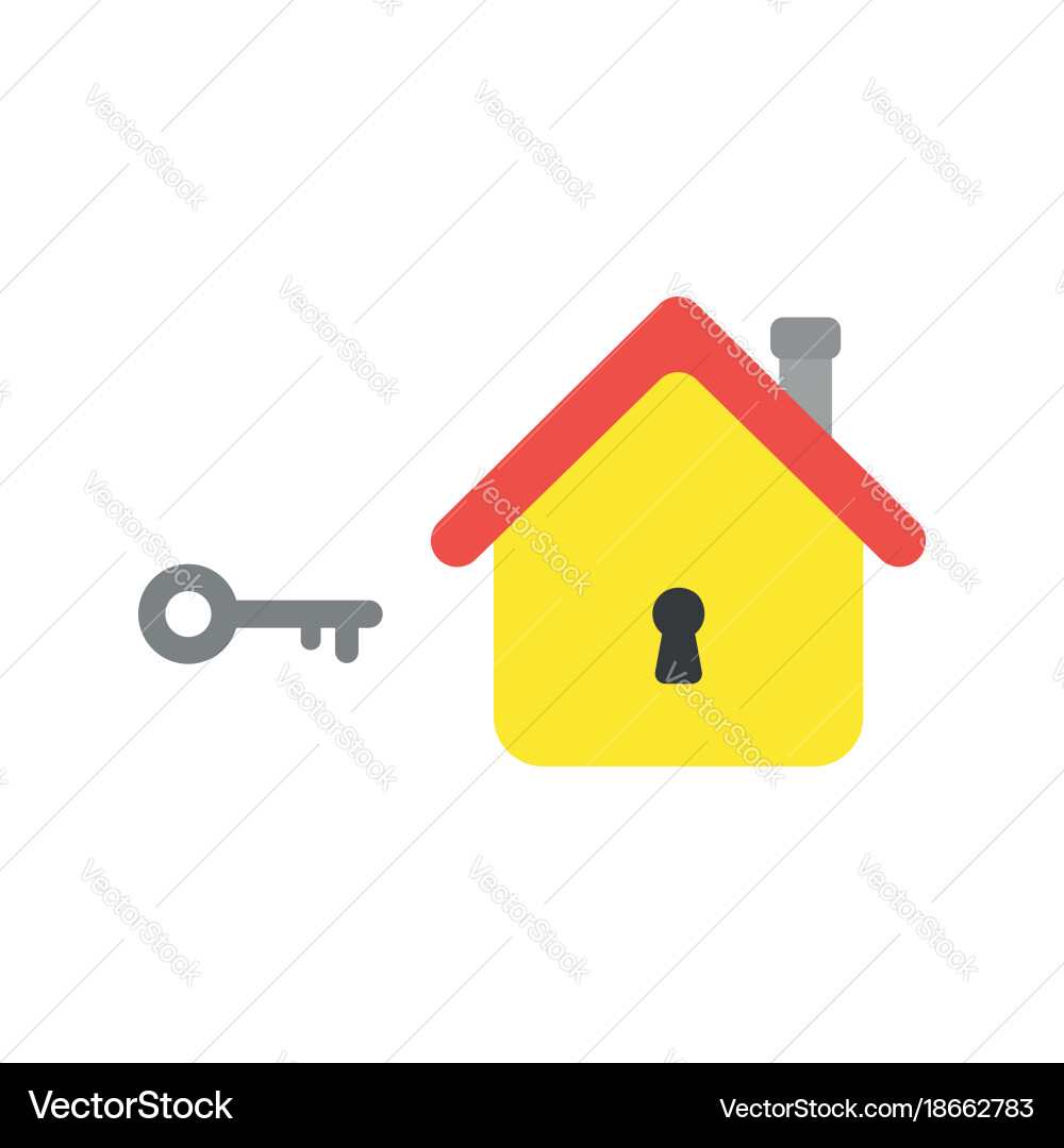 Secure Home Concept - Key & Keyhole vector image