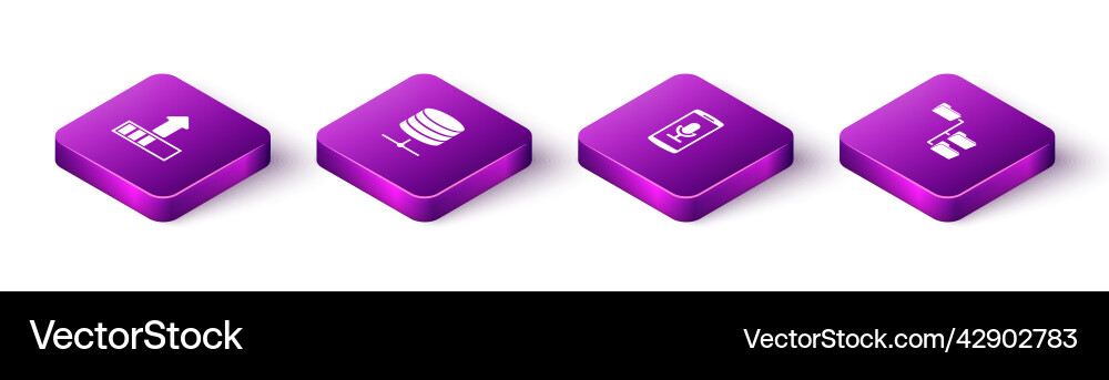 Set isometric loading server data web hosting Set isometric loading server data web hosting vector image