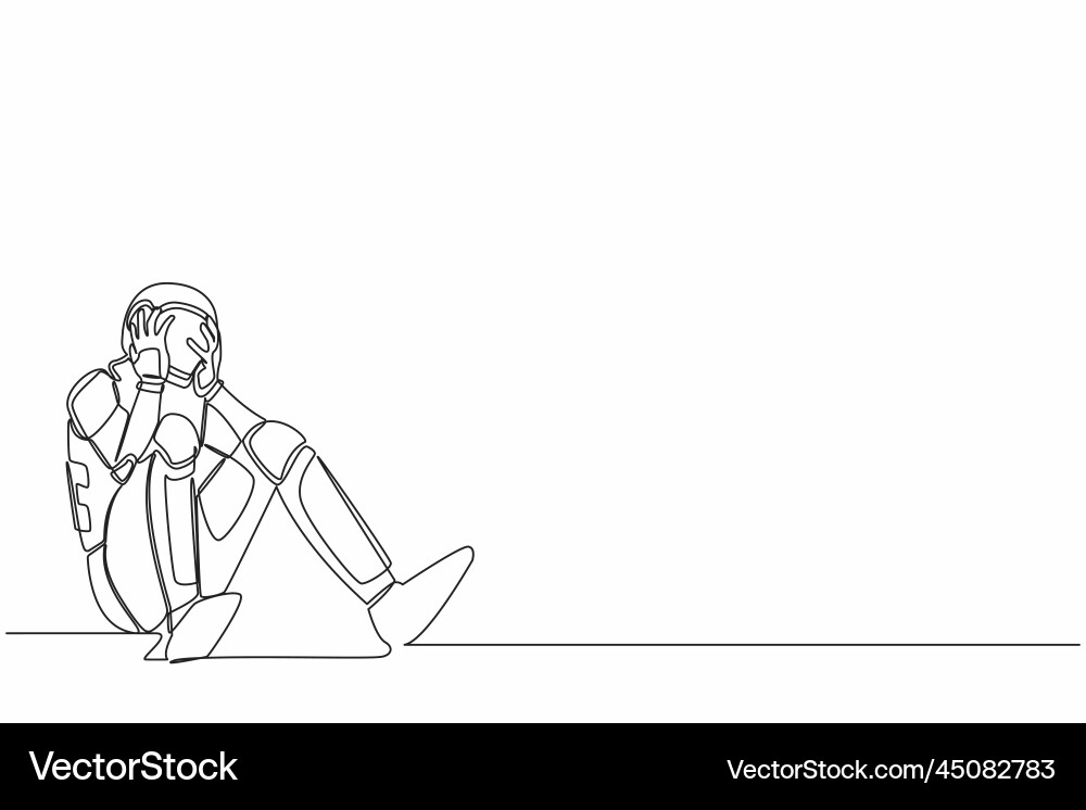 Single continuous line drawing of astronaut Single continuous line drawing of astronaut vector image