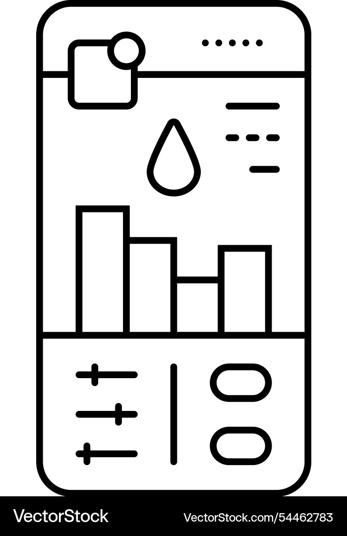 Smart water usage saving line icon vector image