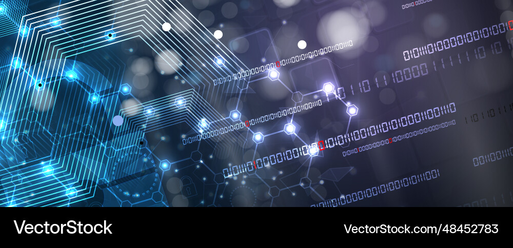 Technology banner design with hexagons abstract Technology banner design with hexagons abstract vector image
