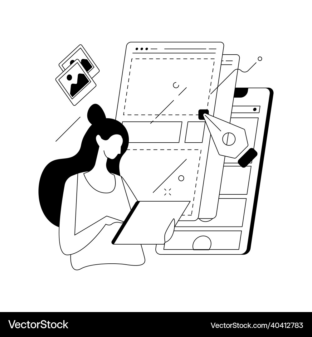 Ui and ux design abstract concept Ui and ux design abstract concept vector image