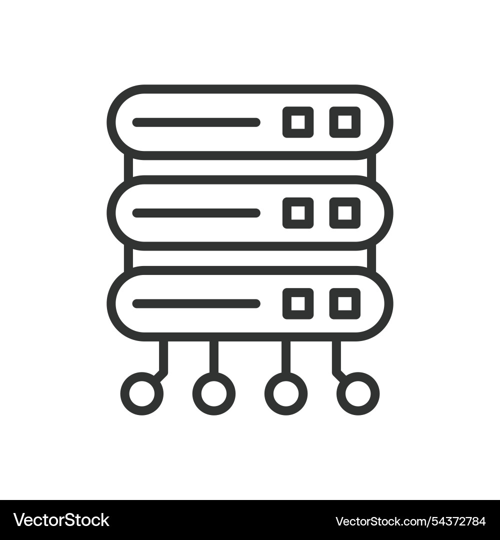 Database network icon in line design Database network icon in line design vector image