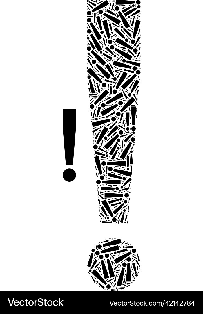 Exclamation sign recursive composition Exclamation sign recursive composition vector image