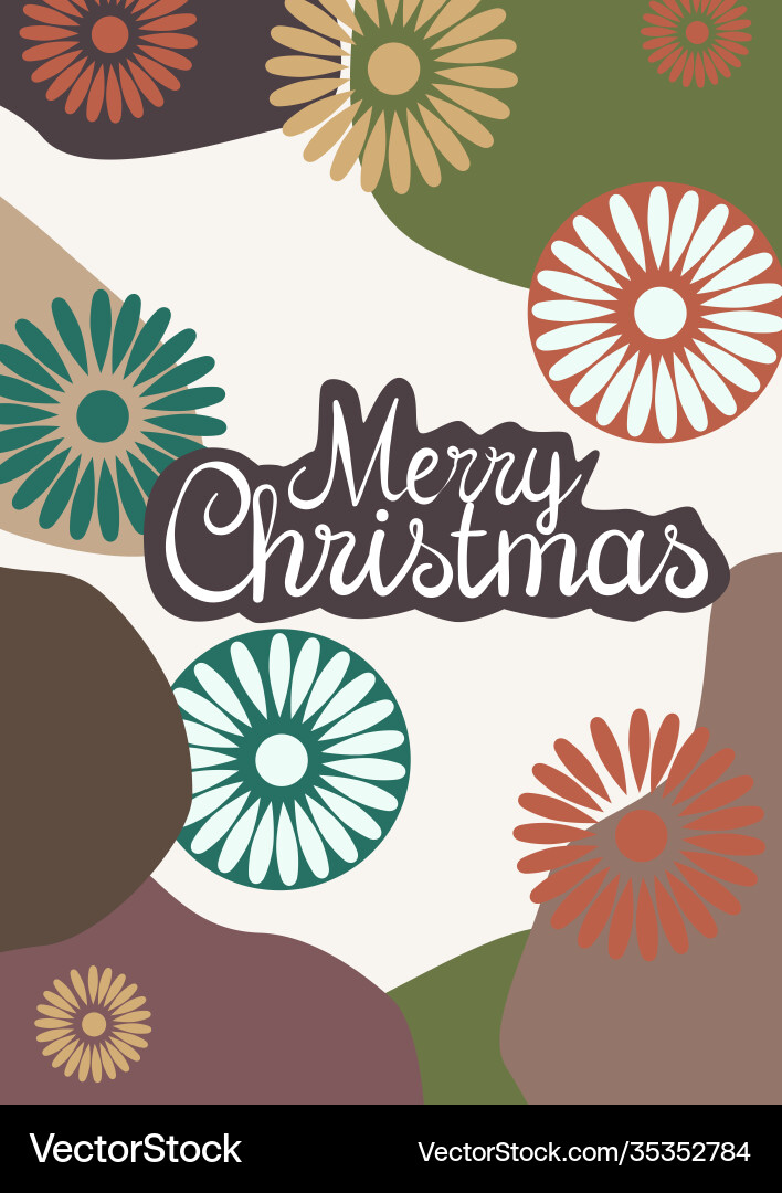 Frohe Weihnachten Grußkarte mit Blumen Frohe Weihnachten Grußkarte mit Blumen Vektorbild