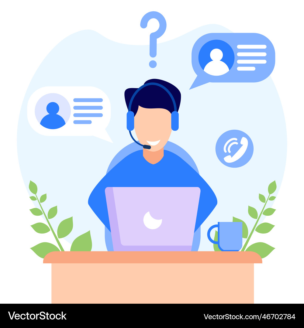 Graphic cartoon character of customer service Graphic cartoon character of customer service vector image