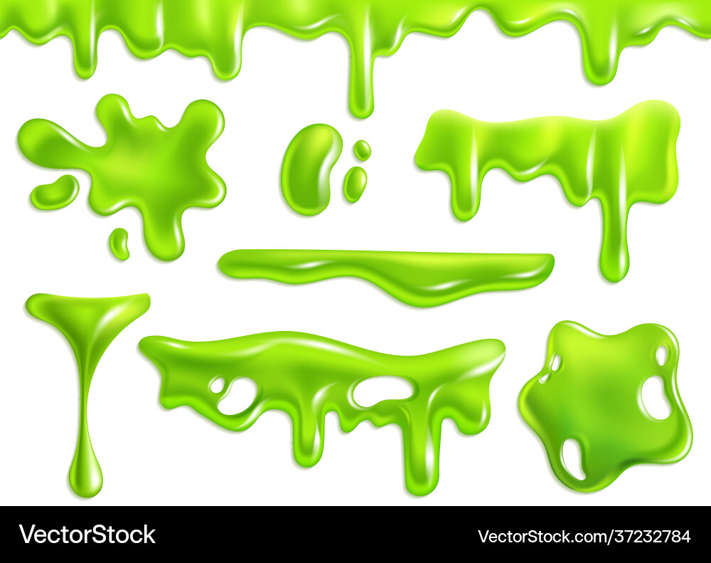 Green Slime Blobs & Drips vector image