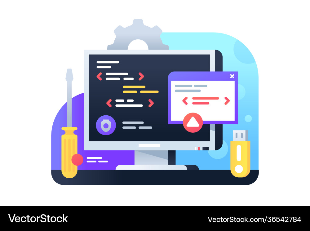 IT Technology & Software Development vector image