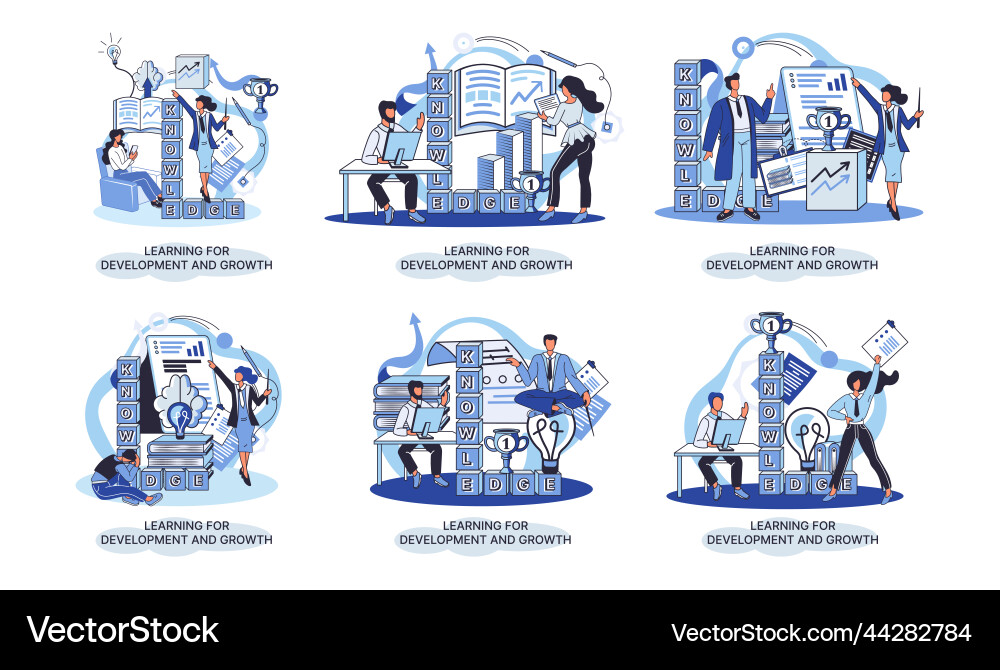 Learning for development and growth self-learning Learning for development and growth self-learning vector image
