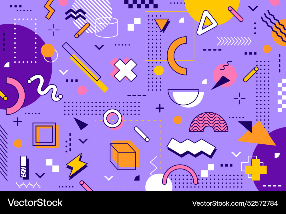 Memphis Geometric Pattern Background Vector Image