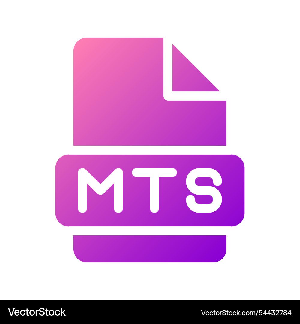 Mts video format icon with modern color gradient Mts video format icon with modern color gradient vector image