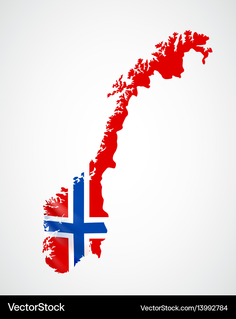 Norway Map Flag Hanging Vector Image