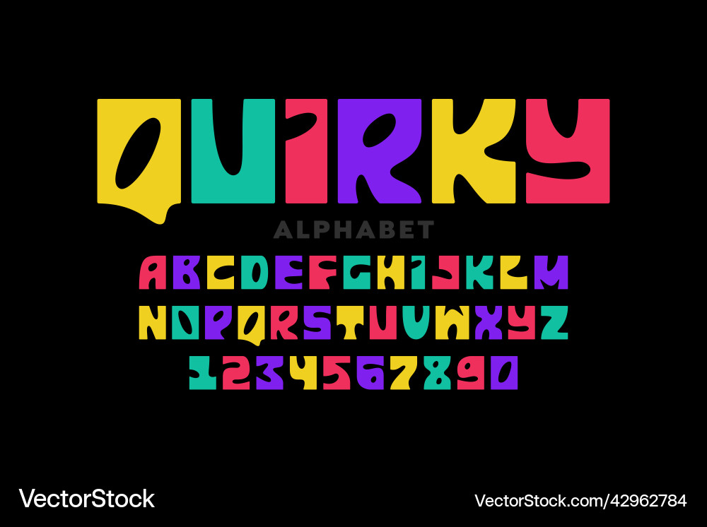 Quirky playful style font design Quirky playful style font design vector image