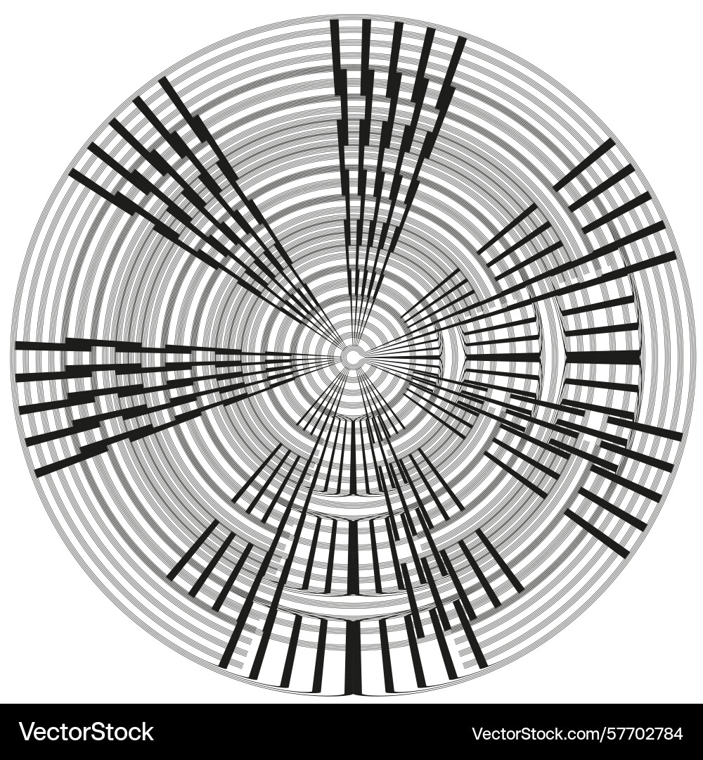 Radial line pattern abstract circular design vector image