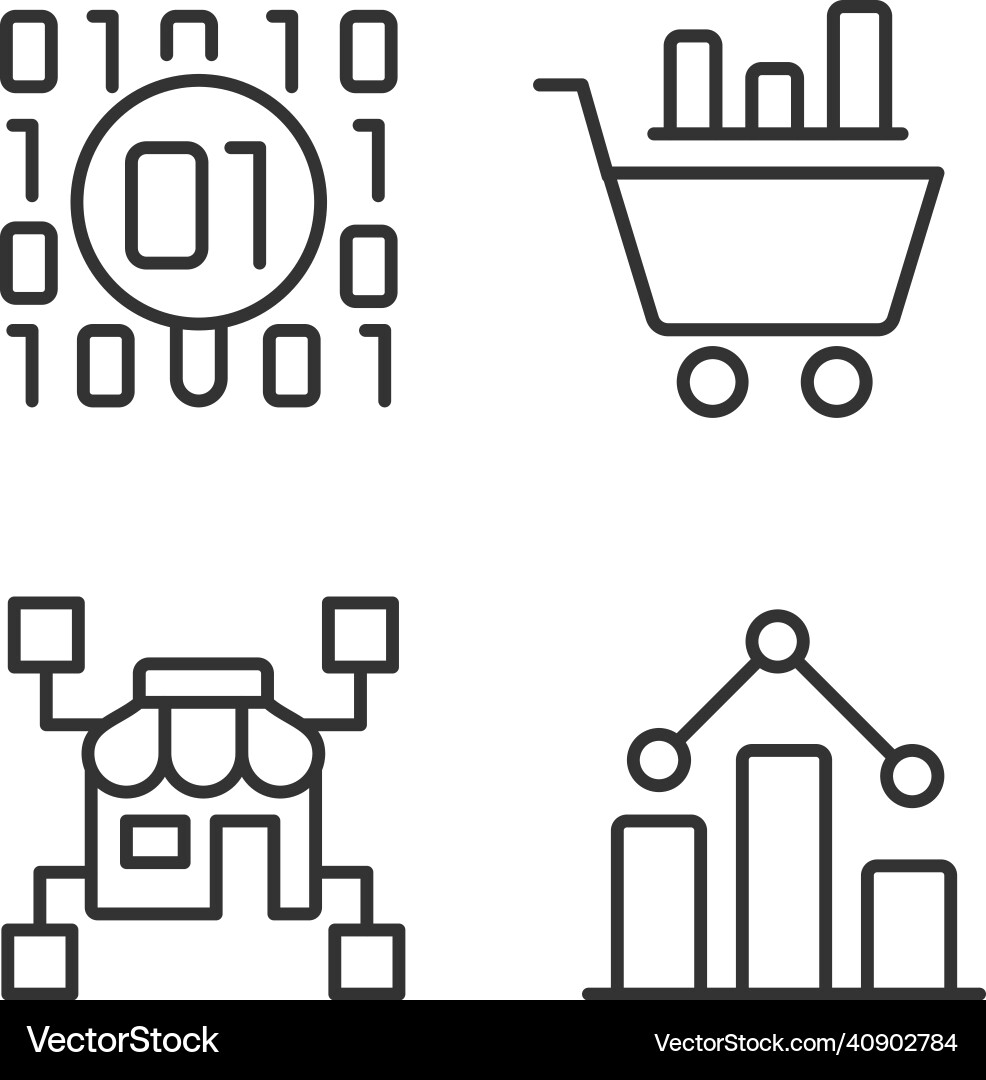 Retail data mining and analytics linear perfect Retail data mining and analytics linear perfect vector image