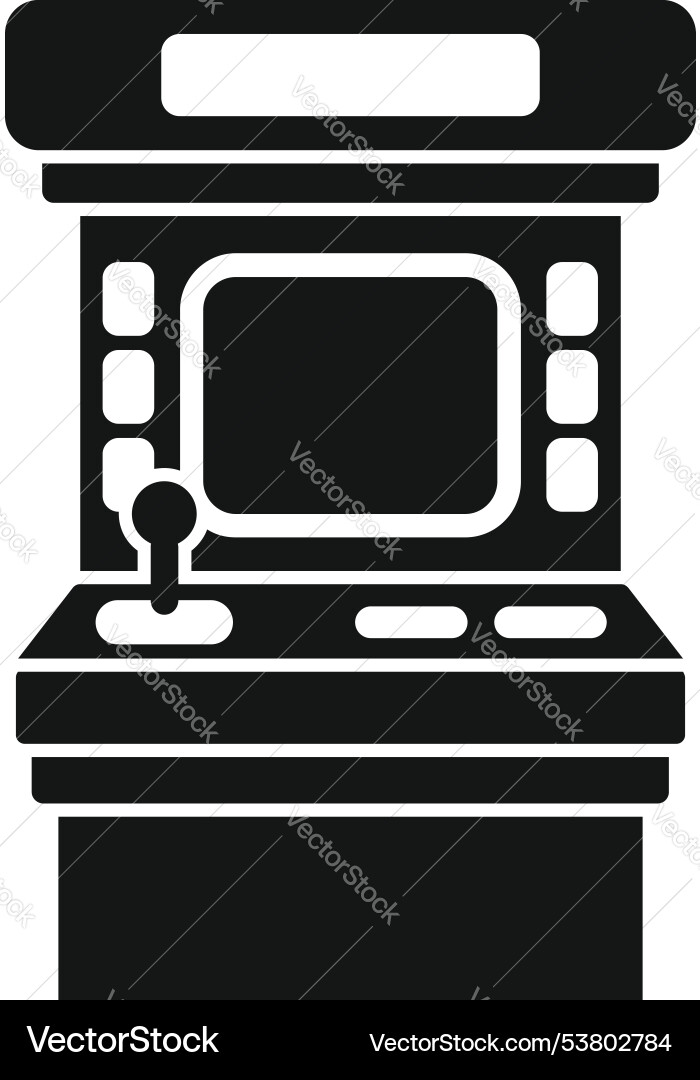 Retro arcade game machine displaying playing Retro arcade game machine displaying playing vector image