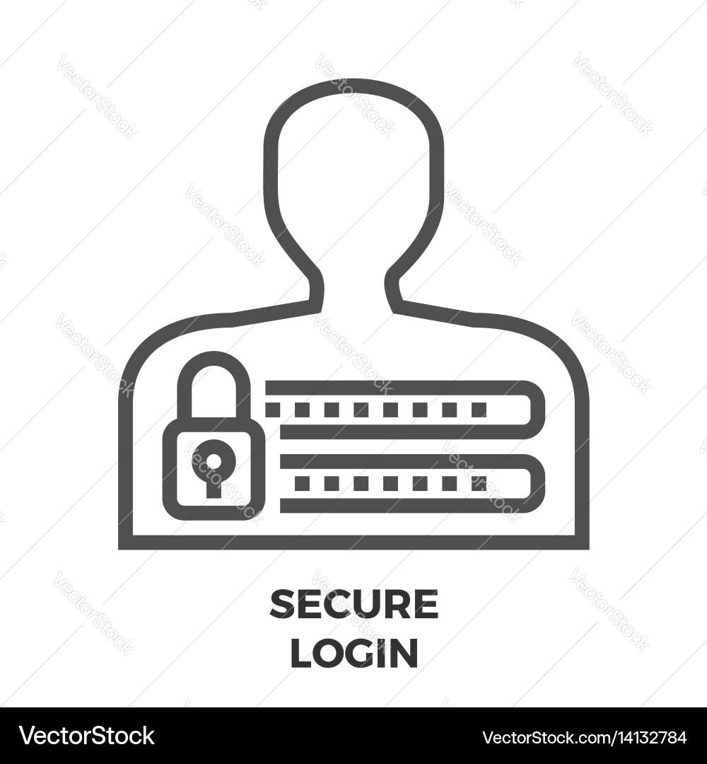 Secure login line icon vector image