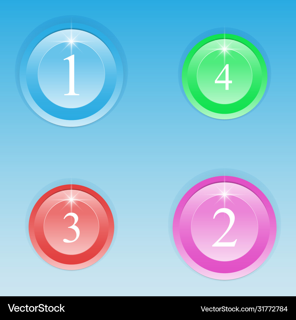 Set round colored buttons vector image