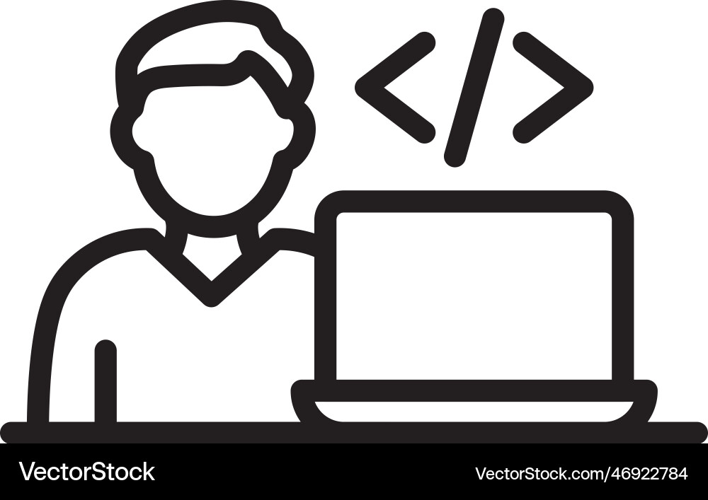 Software developer icon image suitable vector image
