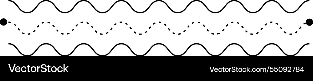 Tracing line dotted horizontal zig zag wavy Tracing line dotted horizontal zig zag wavy Vector Image