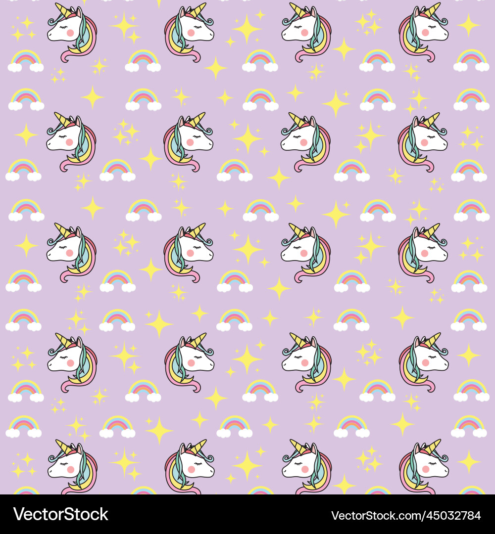 Unicorn background patterns design Vector Image