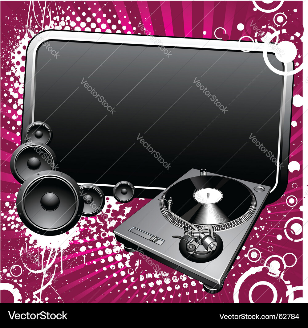 Vintage Turntable Music Vector Image