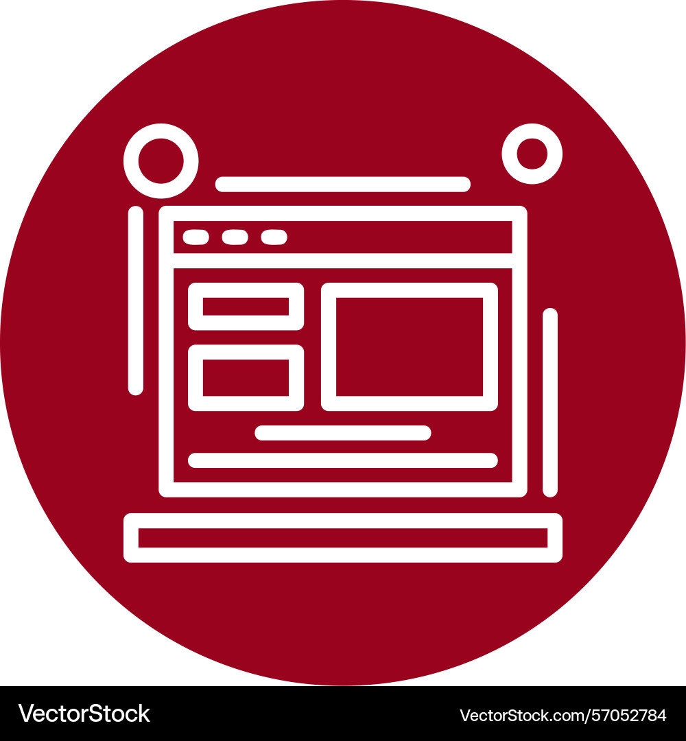 Website line circle style icon design Vector Image